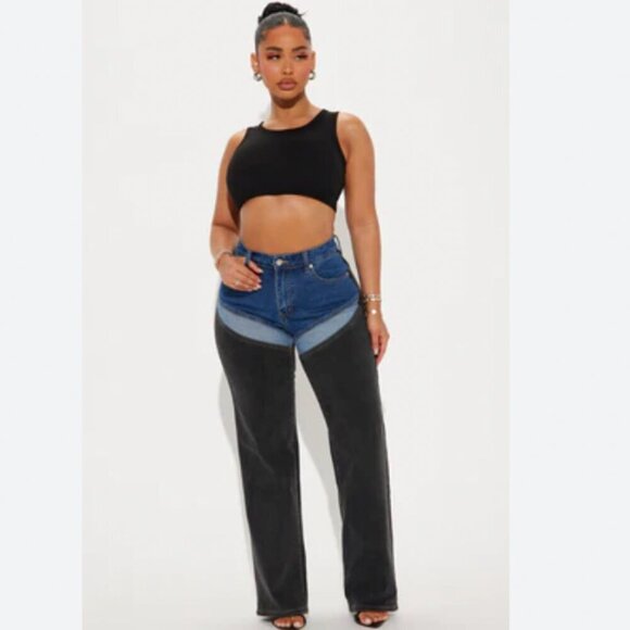 Fashion Nova Can't Turn You Down Straight Leg Jeans - Picture 1 of 3